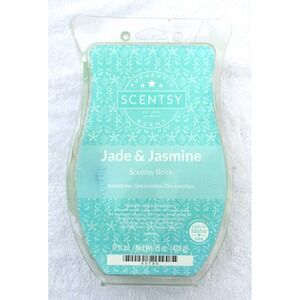 Scentsy Brick Jade & Jasmine Lg 15oz Aromatic Wax Melt Green Floral Home Scent